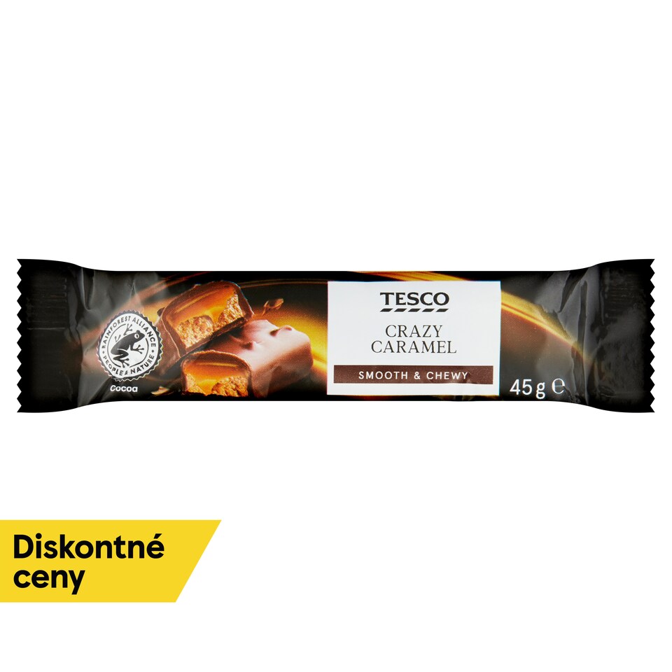 Tesco Tyčinka s nugátom a karamelom v mliečnej čokoláde 45 g