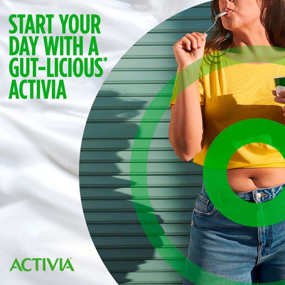 image 1 of Activia Strawberry & Mixed Fruit Fat Free Gut Health Yoghurt Multipack 8x115g