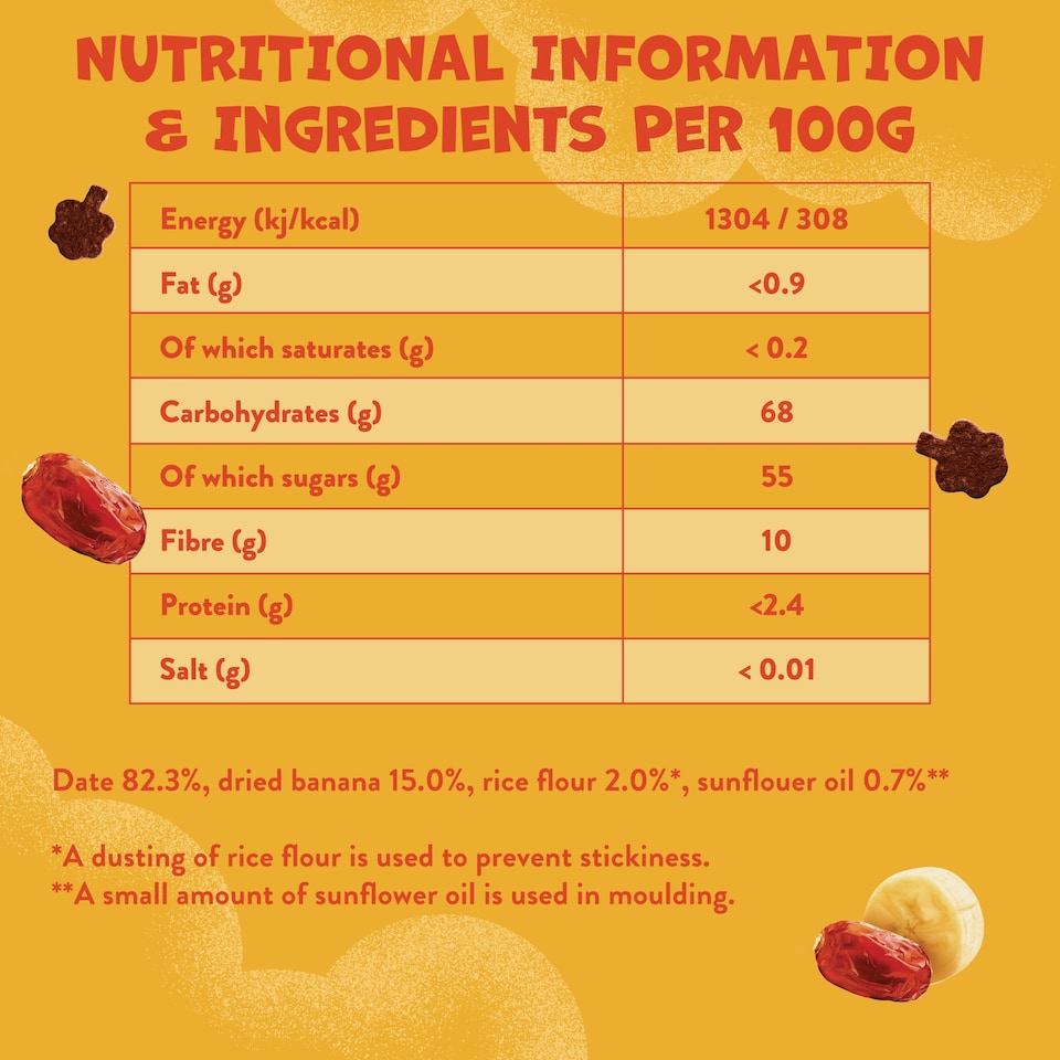 image 1 of Goodies Kids Snack Banana & Date Fruit Bites 20g