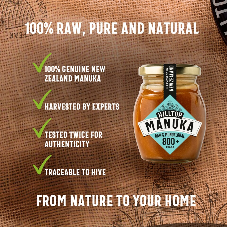 image 1 of Hilltop Premium Manuka Honey 800+Mgo 225G