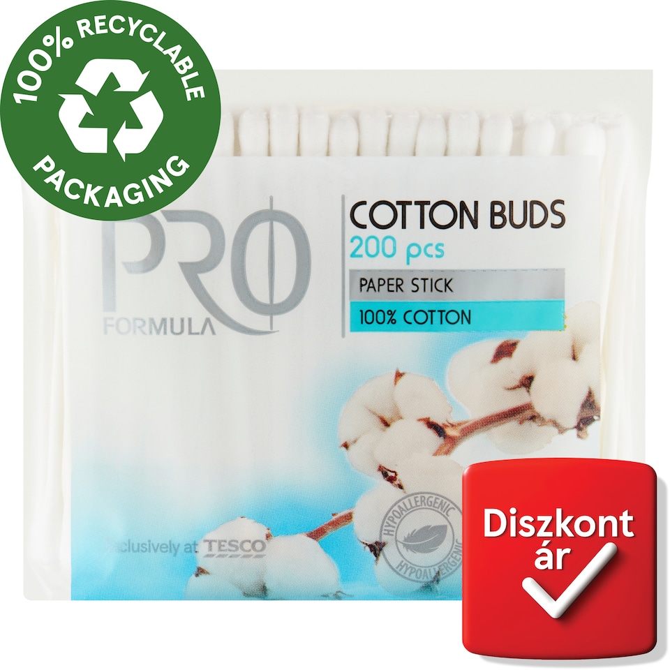 Tesco Pro Formula Cotton Buds 200 pcs