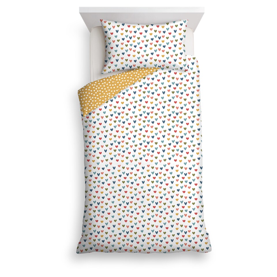Tesco Hearts Easy Care Duvet Set Single