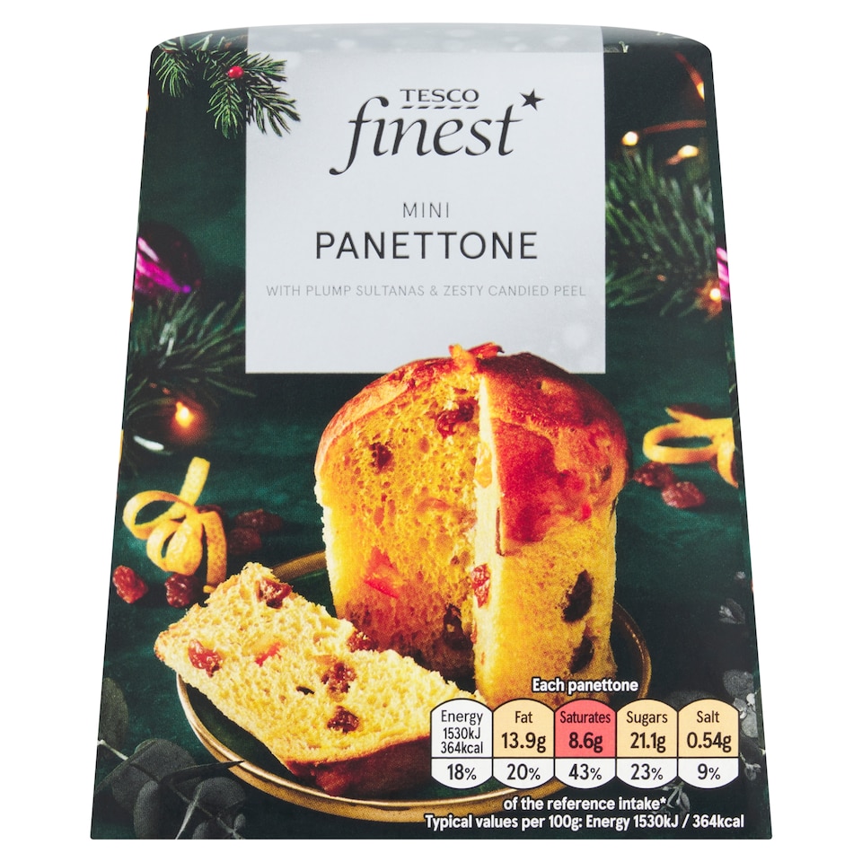 Tesco Finest Mini Panettone with Plump Sultanas & Zesty Candied Peel 100 g