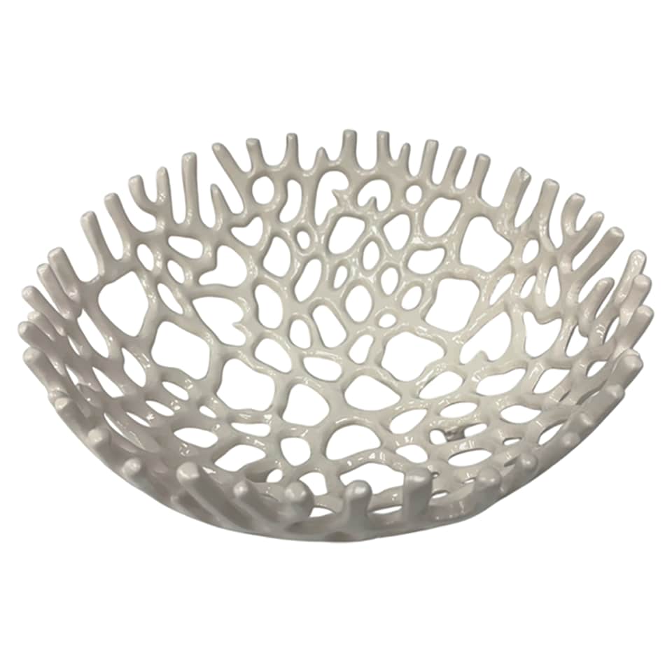 F&F Home Cream Coral Style Fruit Bowl