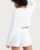 image 3 of OH ME OH MY Ribbed Bow Print Pyjama Shorts in White