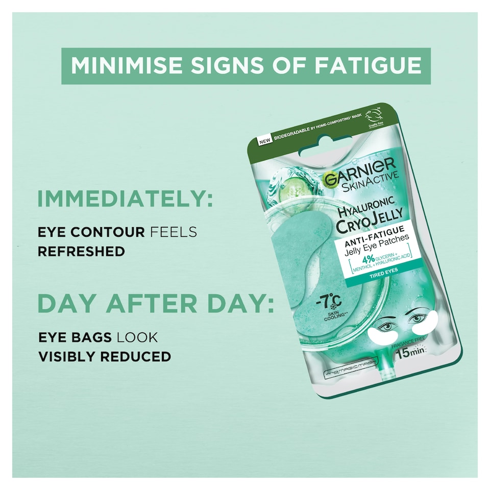 image 1 of Garnier Skinactive Hyaluronic Cryo Jelly Eye Patches 5g