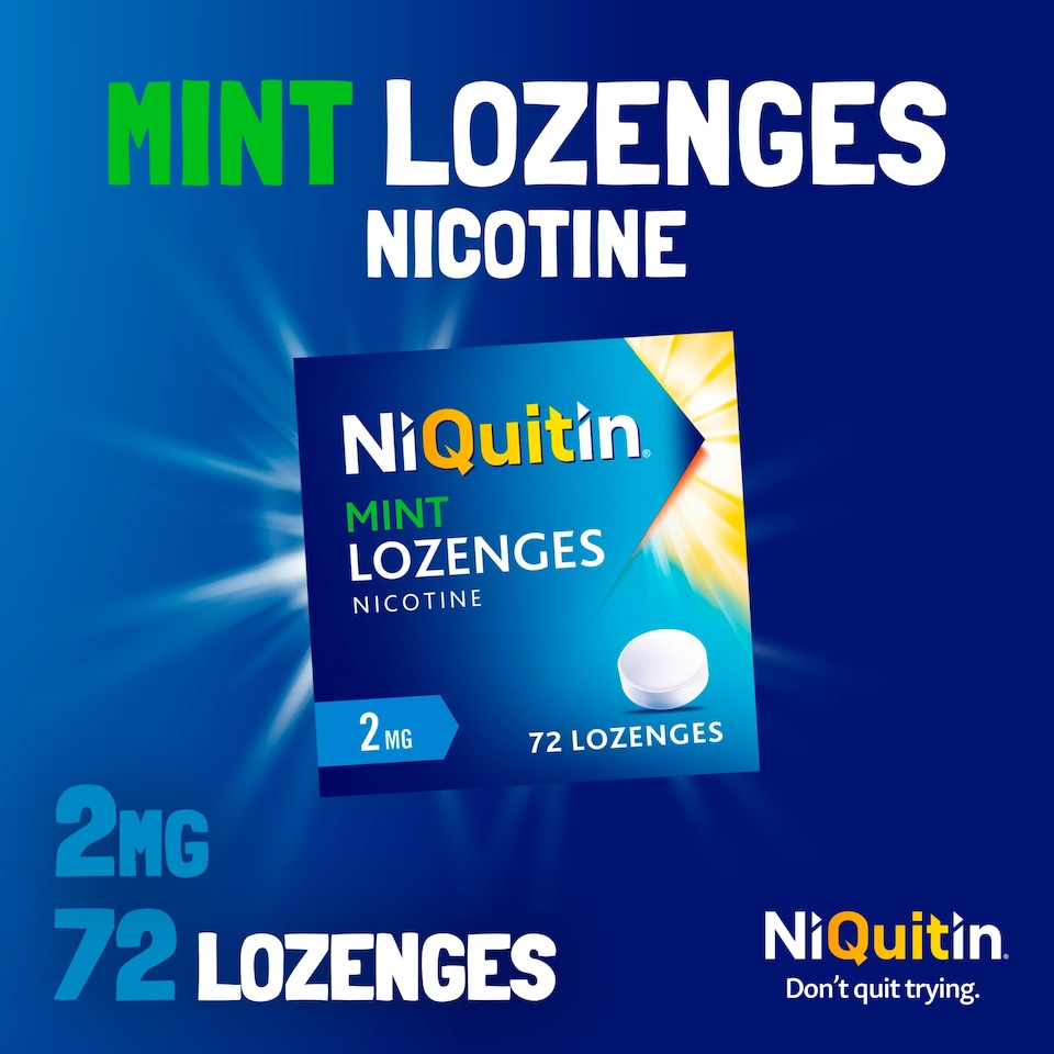 image 1 of NiQuitin Stop Smoking Aid 2mg Nicotine Lozenges - Mint 72s