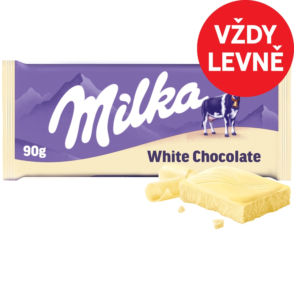 Milka čokoláda bílá 90g