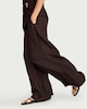 image 1 of The F&F Edit Satin Wide Leg Co-ord Trousers in Chocolate