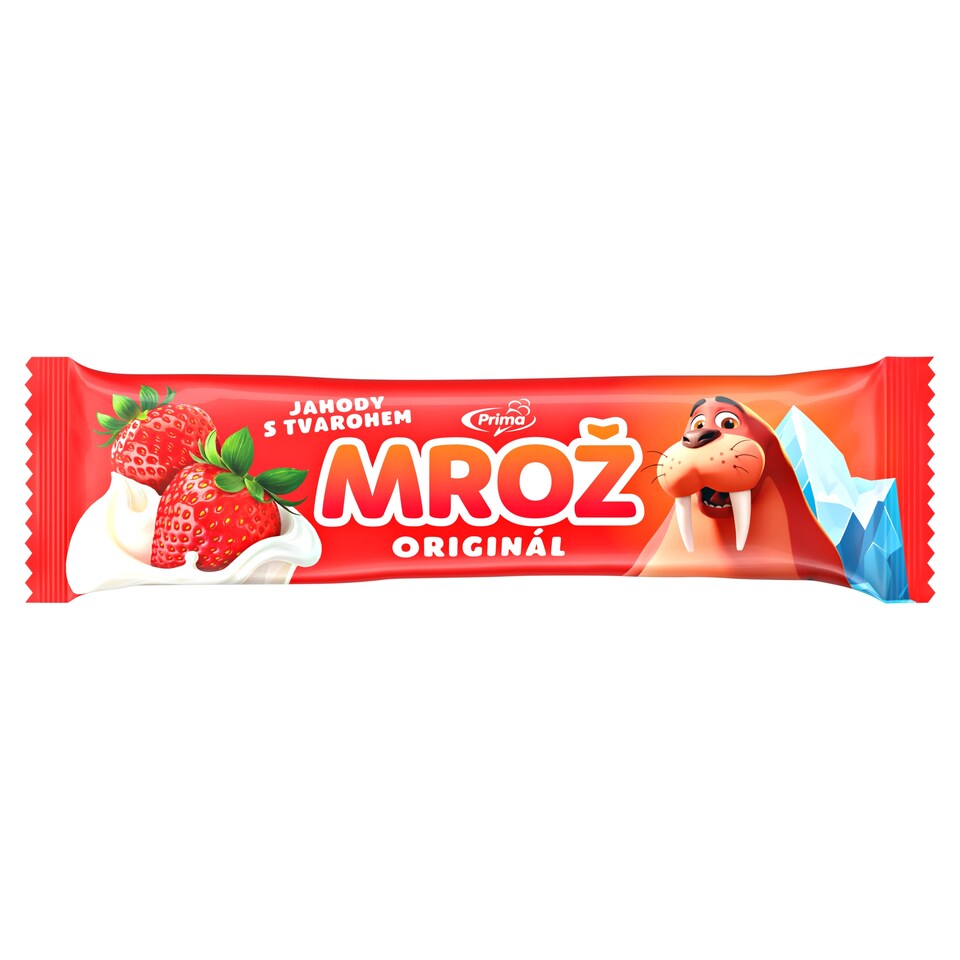 Prima Mrož Original Frozen Strawberry Cream with Cottage Cheese in Cocoa Glaze 45 ml