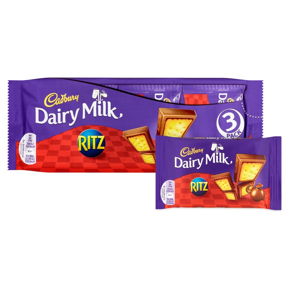Dary Milk Ritz Cadbury Dairy Milk With Ritz 3 Pack105g - Tesco Groceries