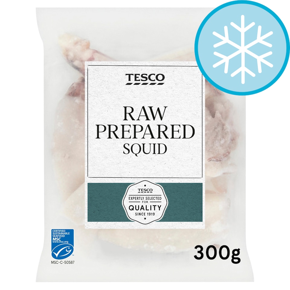 Tesco Squid Raw Prepared 300G