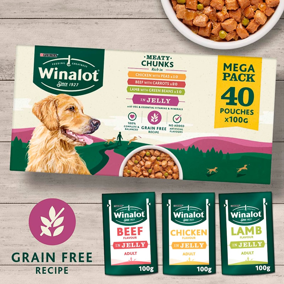 image 1 of Winalot Meaty Chunks In Jelly Dog Food 40X100g
