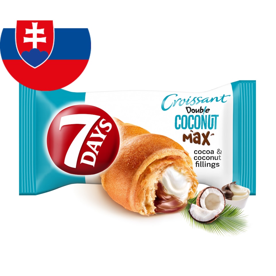 7 Days Croissant Double s kakaovou a kokosovou náplňou 80 g