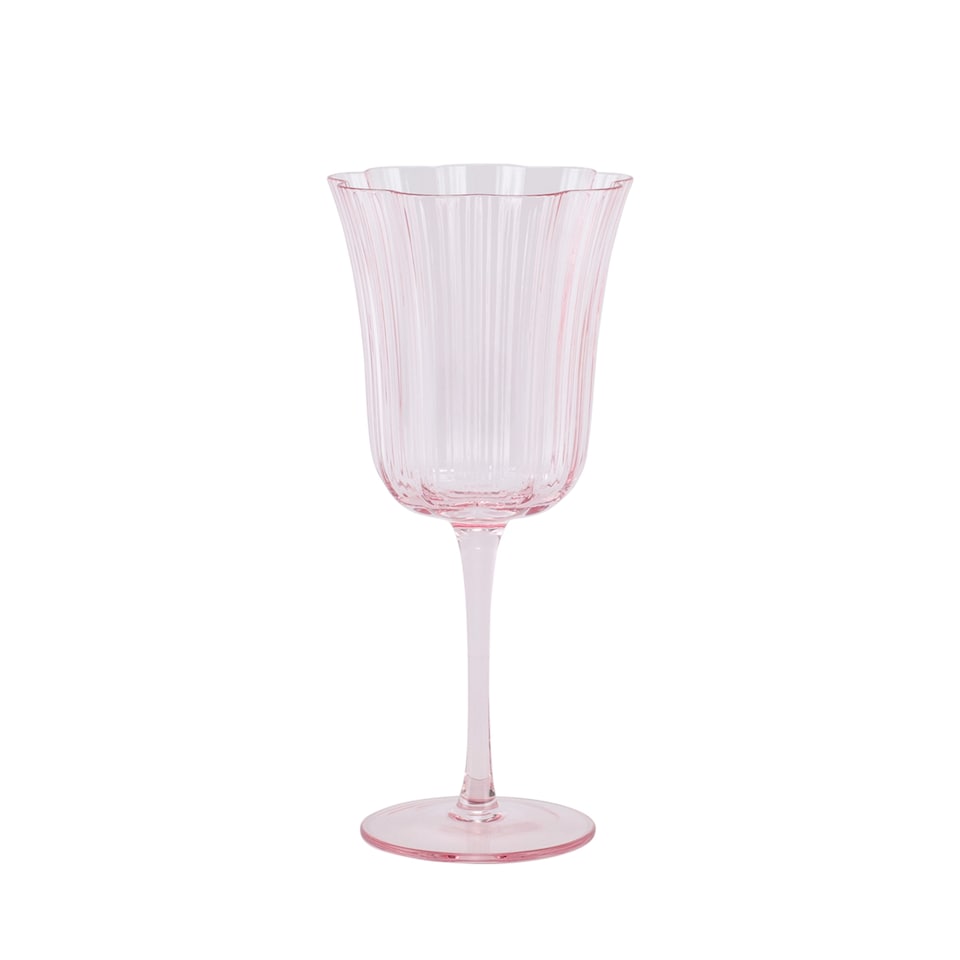 F&F Home Pink Petal Wine Glass