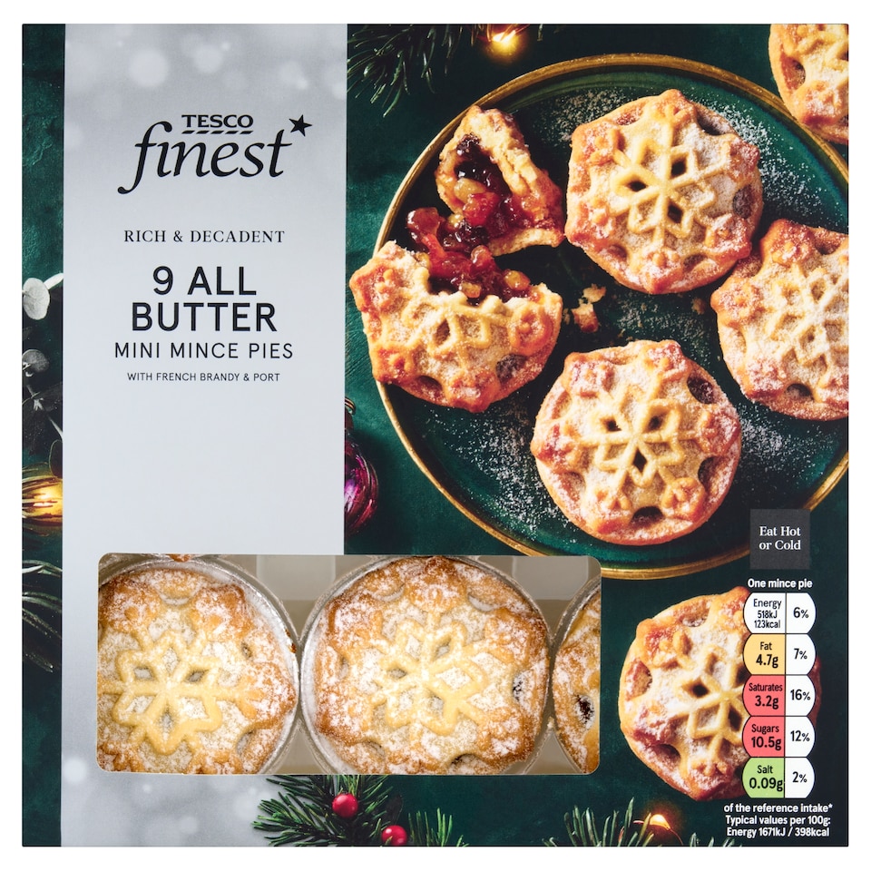 Tesco Finest 9 All Butter Pastry Mini Mince Pies