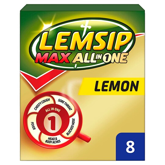 Lemsip Max All In One Lemon Sachets 8'S Tesco Groceries