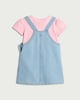 image 2 of Disney Minnie Mouse 2-Piece Pure Cotton Dungarees and Bodysuit Set in Blue
