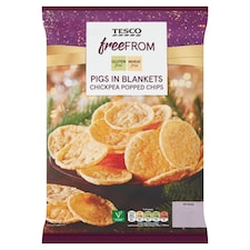 Tesco Free From Pigs In Blankets Popped Chips 80G