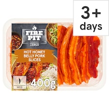 Tesco Fire Pit Hot Honey Pork Belly Slices 400G