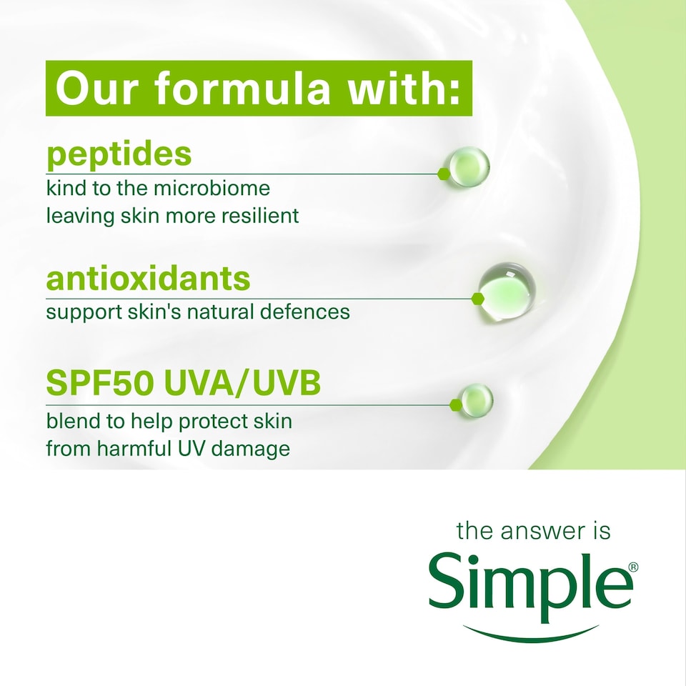 image 1 of Simple Kind to Skin SPF 50 Peptide Moisturiser 40ml