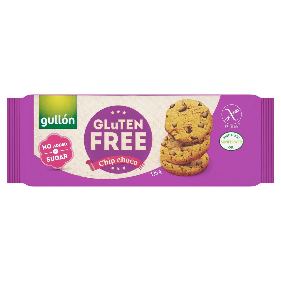 Obrázek 1 pro produkt Gullón Sušenky s kousky čokolády bez lepku 125g