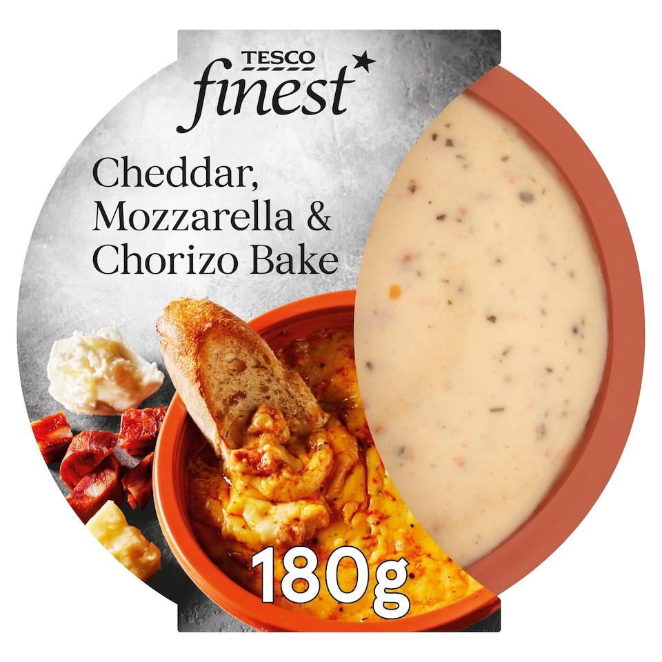 Tesco Finest Cheddar, Mozzarella & Chorizo Bake 180G