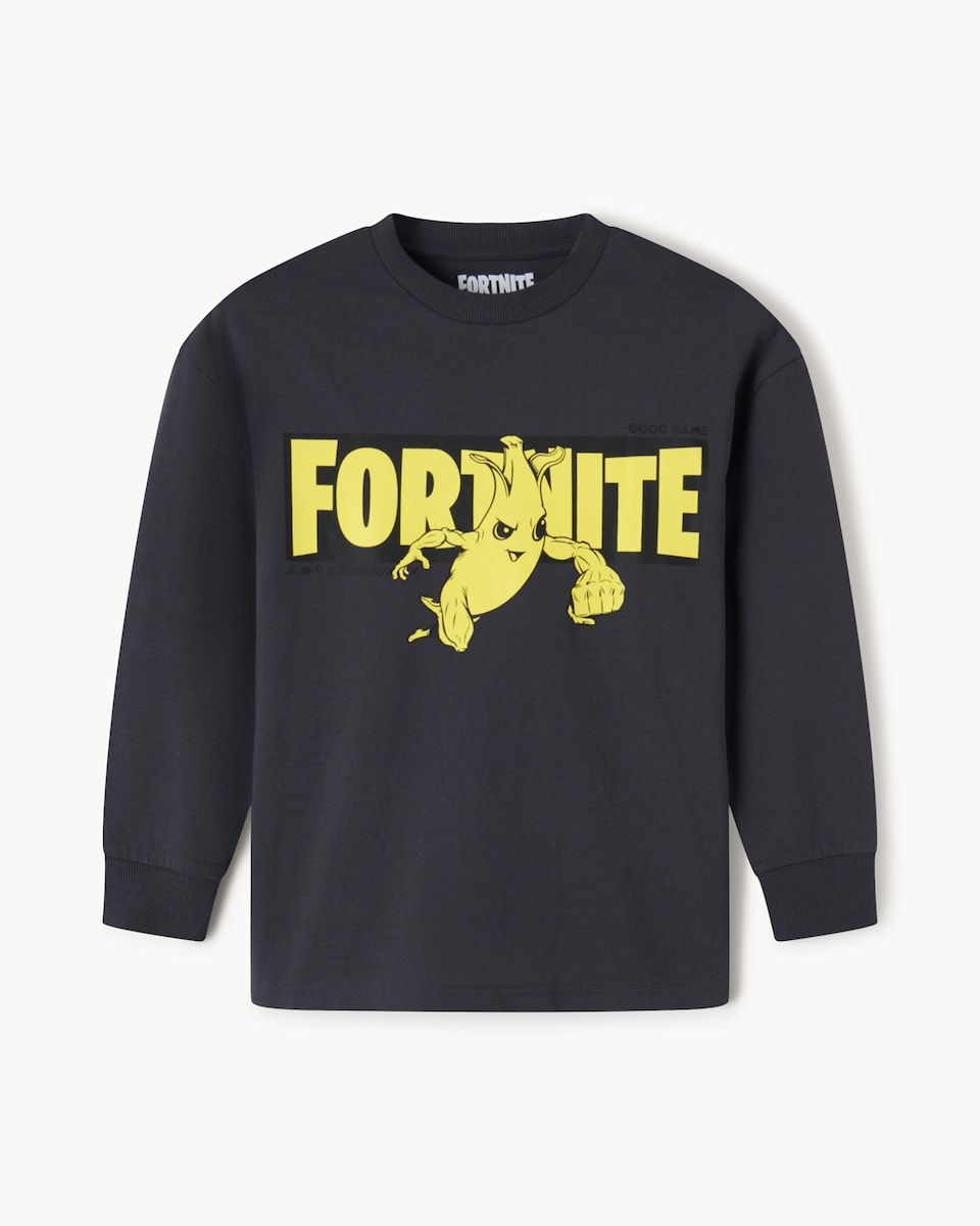 image 1 of Fortnite Pure Cotton Printed Top in Grey