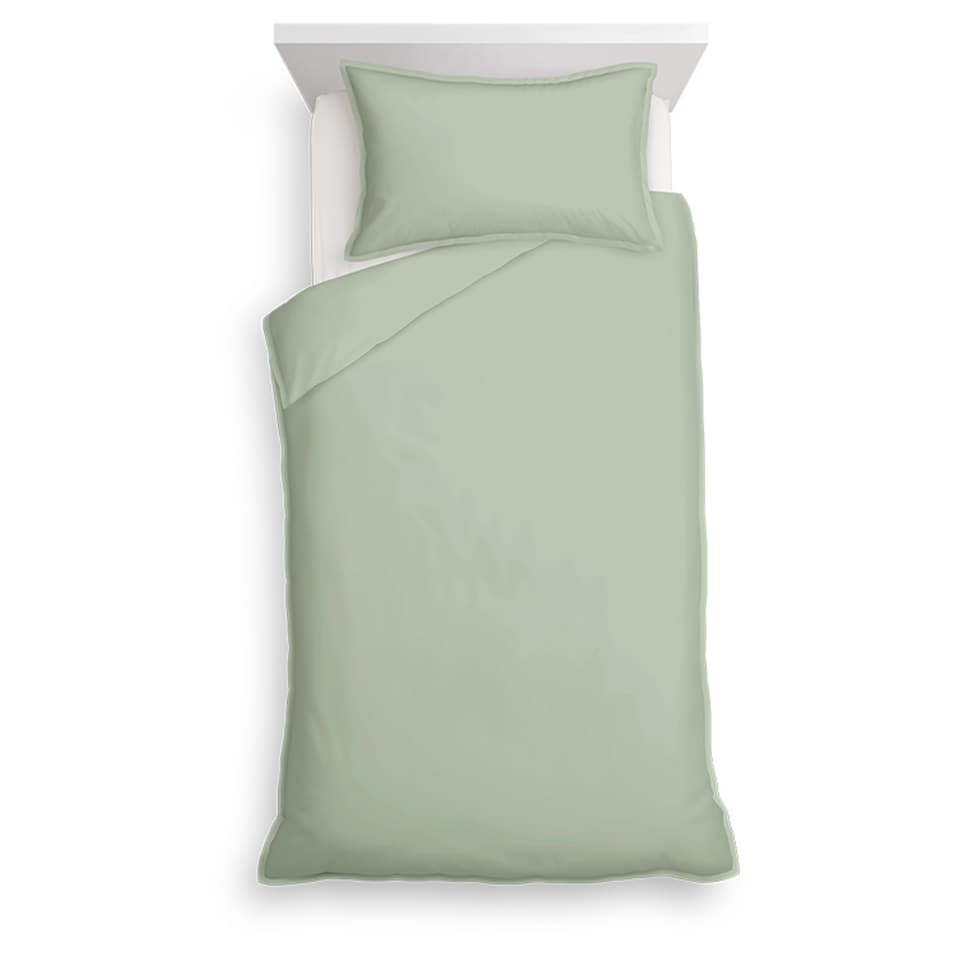 image 1 of Tesco Sage 100% Cotton Oxford Edge Duvet Set Single