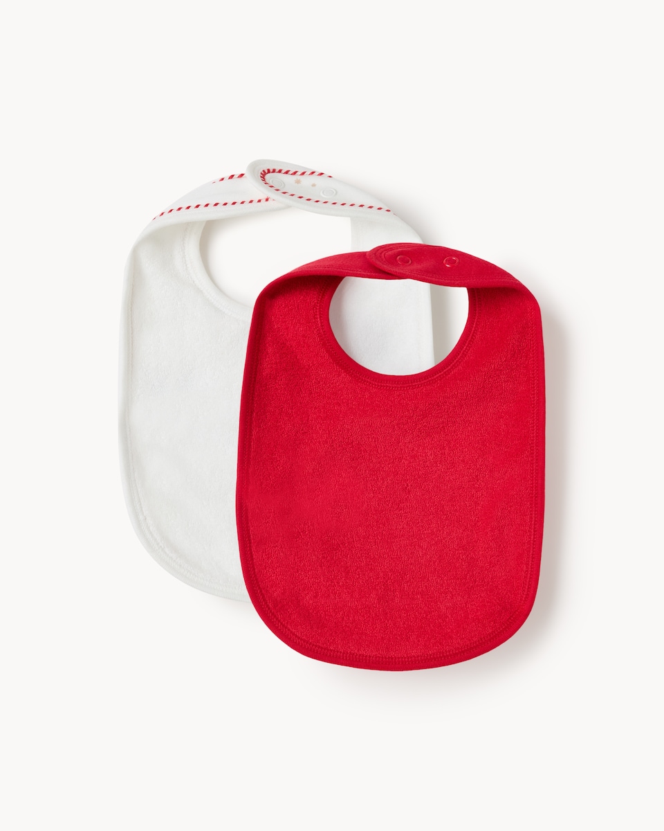 image 1 of Christmas Baby 2-Pack My First Christmas Bibs in Red