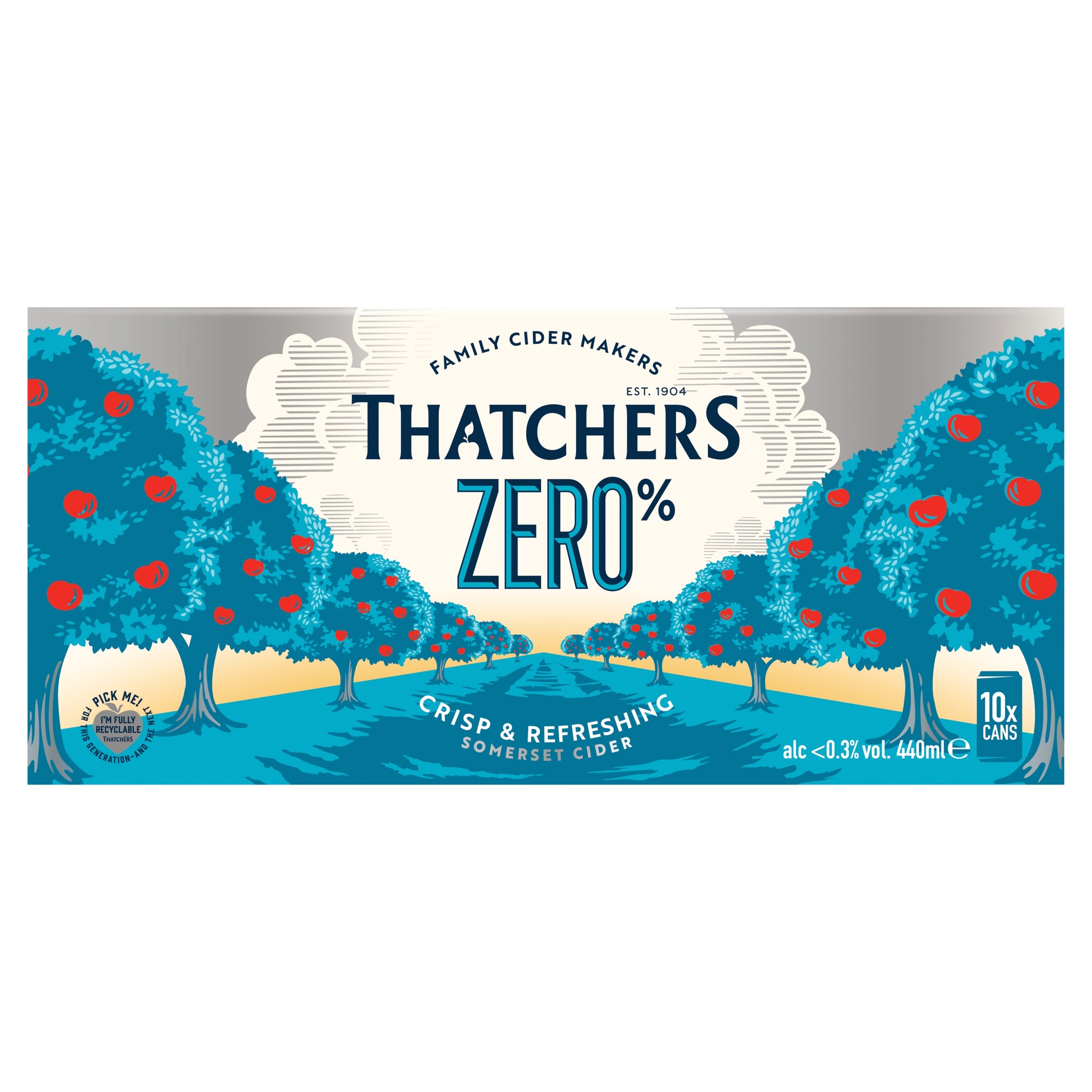 Thatchers Zero Crisp & Refreshing Cider 10x440ml