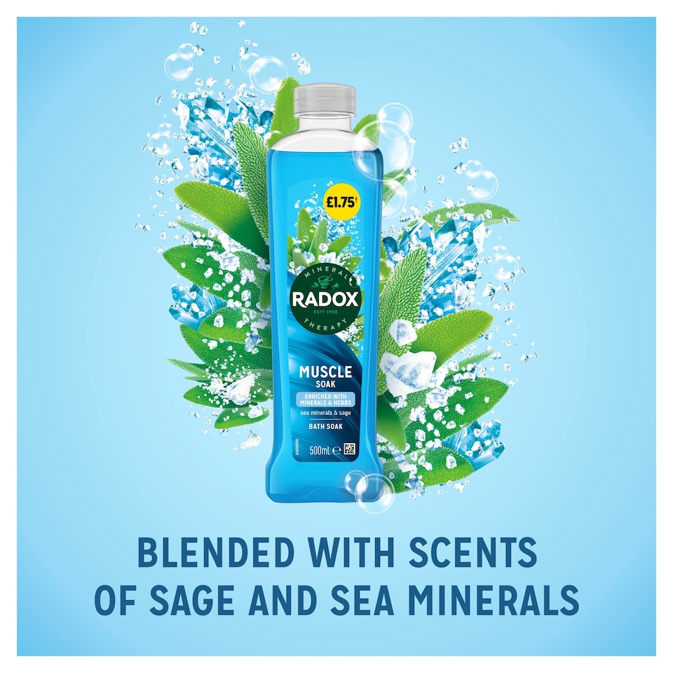 image 1 of Radox Muscle Soak Bath Soak Bubble Bath 500ml