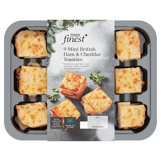 Tesco Finest 9 Mini Ham & Cheddar Toasties 180G Tesco Groceries