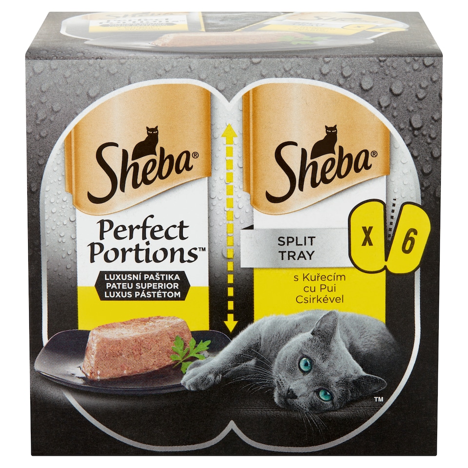 image 1 of Sheba Perfect Portions Complete Wet Food for Adult Cats with Chicken 3 x (2 x 37,5 g)