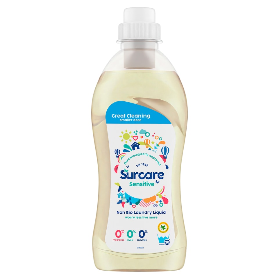 Surcare Sensitive Non Bio Laundry Liquid 750ml