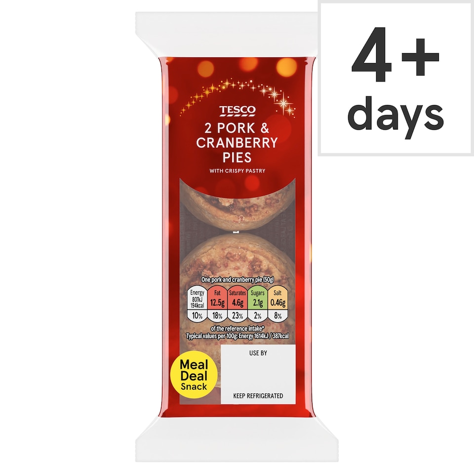 Tesco Mini Pork & Cranberry Pork Pies 2X50g