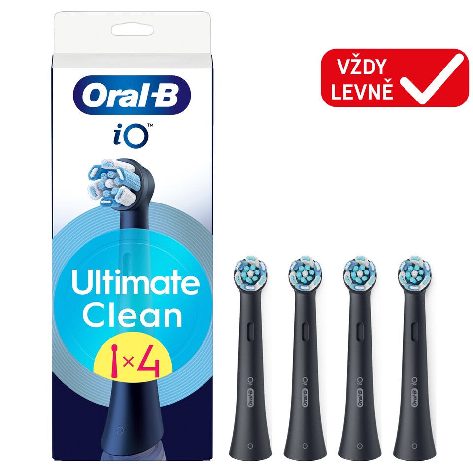 Obrázek 1 pro produkt Oral-B iO Series Ultimate Clean Black, Originální Kartáčkové Hlavy, Vlákna CrissCross, 4