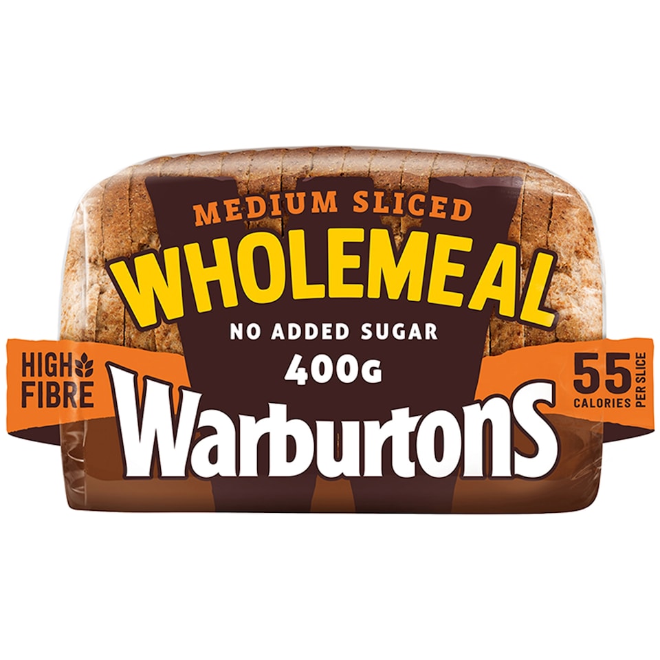 image 1 of Warburtons Wholemeal Medium Sliced Bread 400g