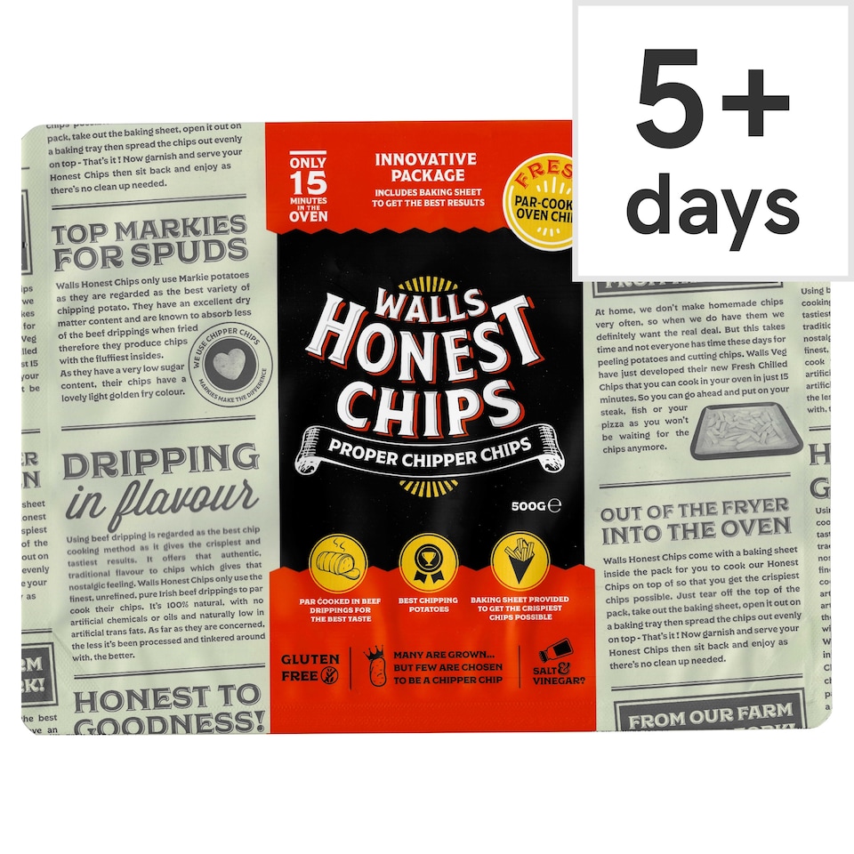 Walls Honest Proper Chips 500G