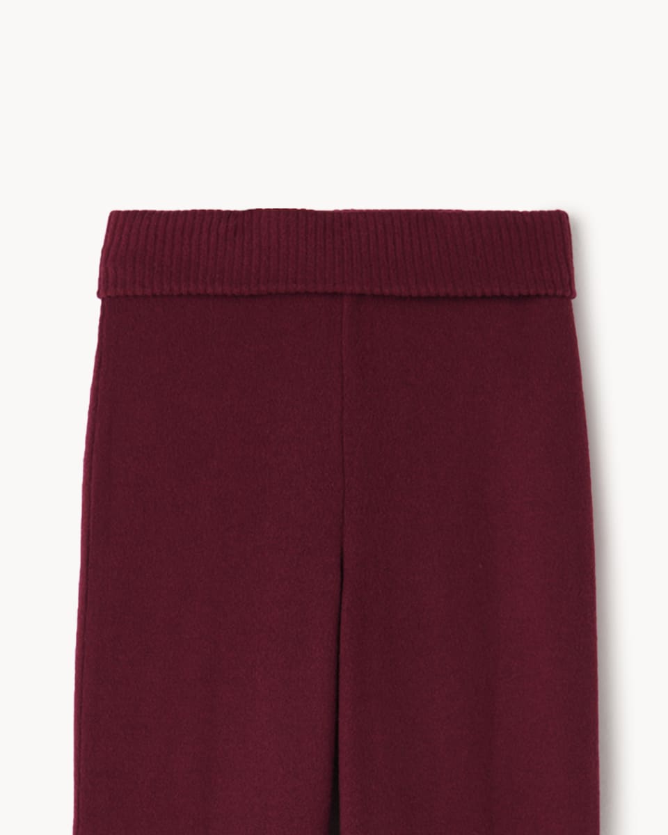 image 1 of F&F Girls Textured Hoodie and Wide Leg Trousers Set in Burgundy