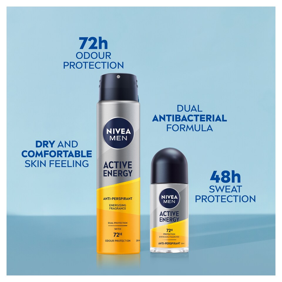 image 1 of Nivea Men Active Energy A/Pspirnt Spray 250Ml