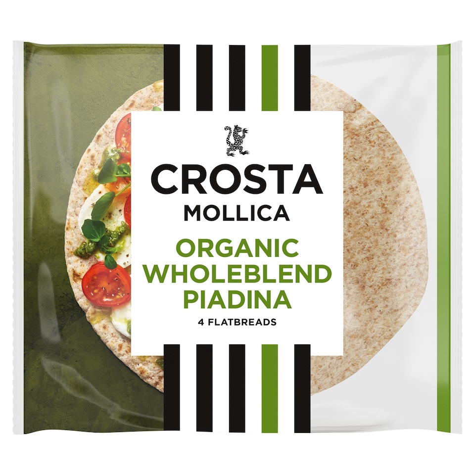Crosta Mollica 4 Wholeblend Organic Piadina Flatbreads 300g