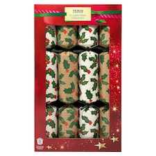 Tesco Holly Cube Christmas Crackers 12 pack