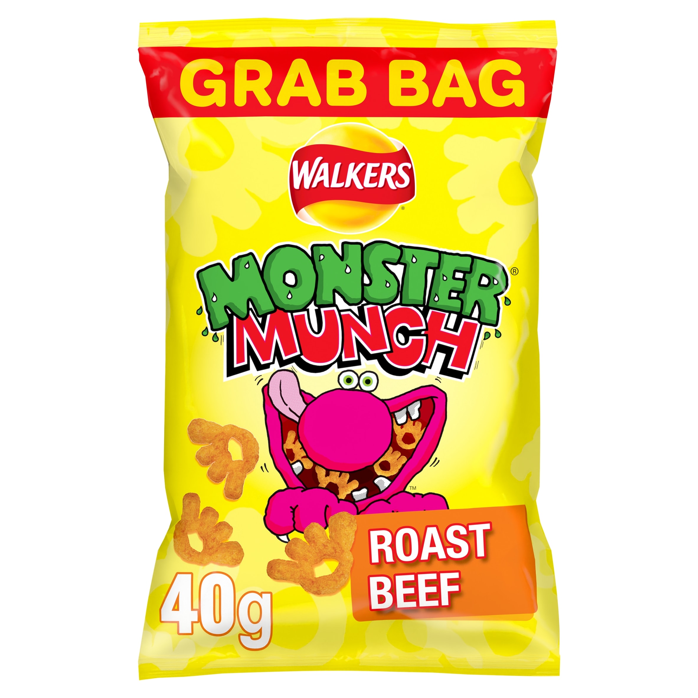 Walkers Monster Munch Roast Beef Snacks Grab Bag Crisps 40g