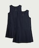 image 3 of F&F School Girls 2-Pack Regular Fit Pleated Pinafore Dresses in Navy