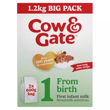 Cow & Gate 1 First Infant Baby Milk Formula Powder from Birth Big Pack 1.2kg