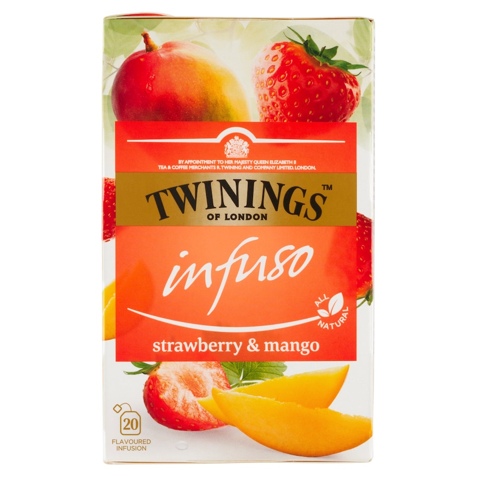 Twinings Infuso aromatizovaný bylinný čaj s příchutí manga a jahod 20 x 2g (40g)