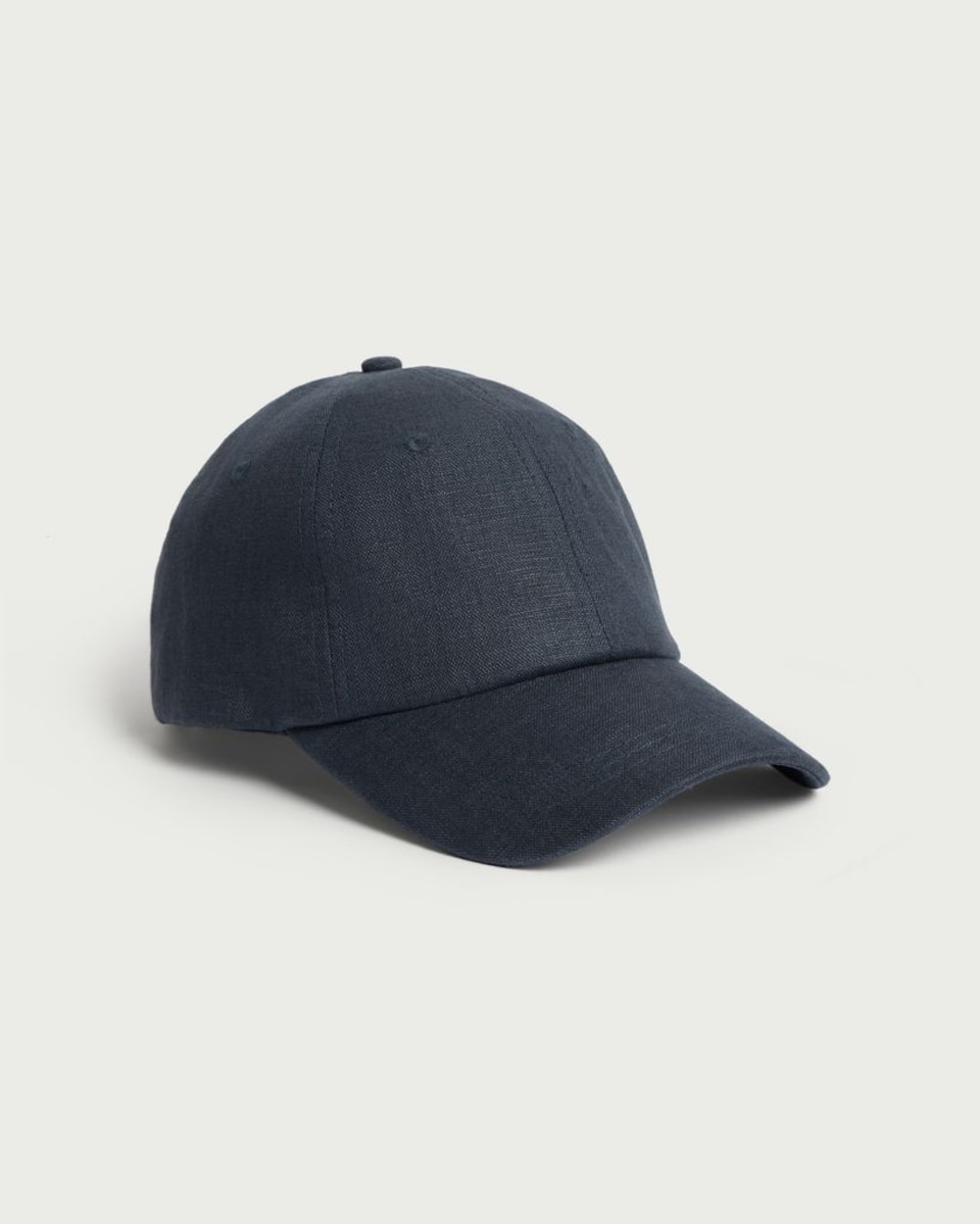F&F Pure Linen Baseball Cap in Navy