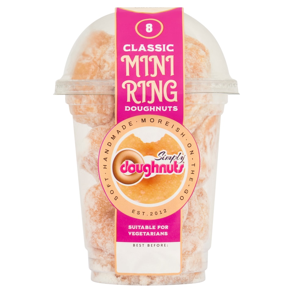 Simply Doughnuts Mini Classic and Sugar Ring 8 Pack