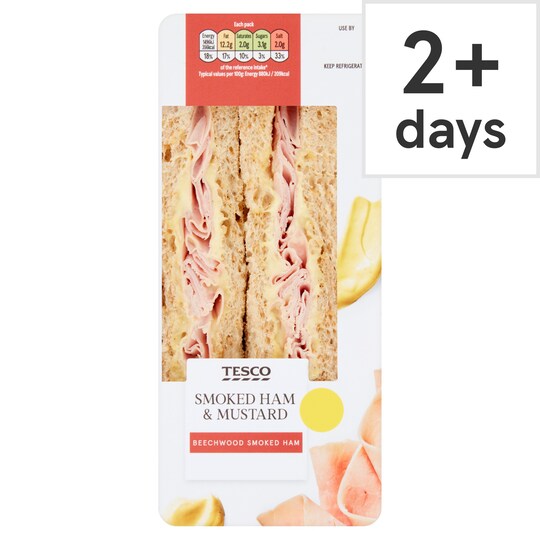 Tesco Smoked Ham & Mustard Sandwich Tesco Groceries
